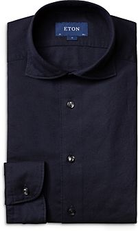 Cotton & Silk Textured Garment Washed Contemporary Fit Shirt