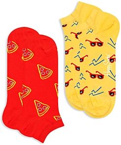 Pizza Slice Cotton Blend Low Cut Socks, Pack of 2