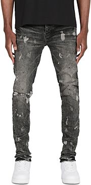 Slim Fit Vintage Distressed Jeans in Vintage Black