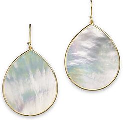 18K Gold Polished Rock Candy Jumbo Teardrop Earrings in Mother-of-Pearl