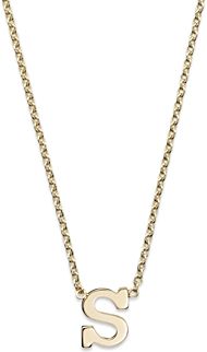14K Yellow Gold Initial Necklace, 16