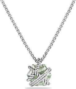 Cable Wrap Necklace with Prasiolite and Diamonds, 10mm