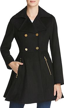 Fit-and-Flare Double-Breasted Coat