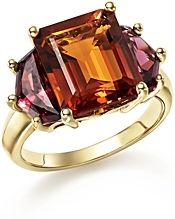 Citrine and Garnet Statement Ring in 14K Yellow Gold - 100% Exclusive