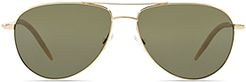 Benedict Polarized Aviator Sunglasses, 59mm