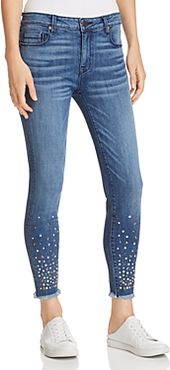 Ava Embellished Crop Skinny Jeans in Intrigue