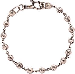 Sterling Silver Distressed Bead Link Bracelet