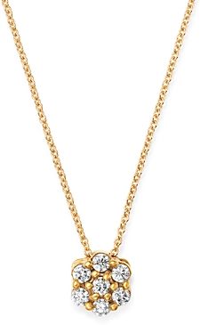 Diamond Cluster Pendant Necklace in 14K Yellow Gold, 0.15 ct. t.w. - 100% Exclusive