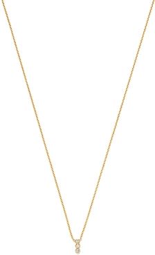 14K Yellow Gold Diamond Bar Pendant Necklace, 16