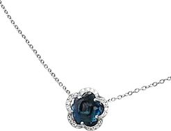 18K White Gold Ton Joli - Je T'aime London Blue Topaz Pendant Necklace, 17