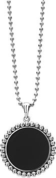 Sterling Silver Maya Black Onyx Circle Pendant Necklace, 34