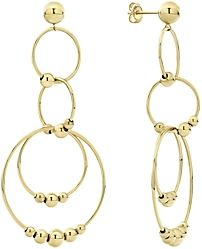 18K Yellow Gold Caviar Gold Chandelier Earrings