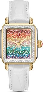 Deco Full Rainbow Diamond Watch, 33mm x 35mm