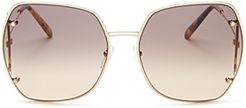 Gancini Hinge Oversized Square Sunglasses, 62mm