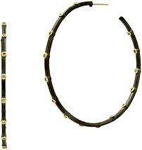 Reverse Thin Bezel Hoop Earrings in 14K Gold-Plated & Rhodium-Plated Sterling Silver