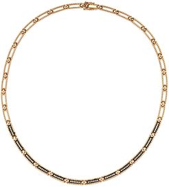 14K Rose Gold Champagne Diamond Beaded Choker Necklace, 15L