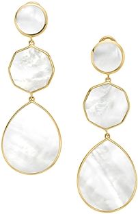 18K Yellow Gold Polished Rock Candy Crazy 8s Mother-of-Pearl Clip-On Drop Earrings