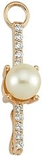 14K Gold Cultured Freshwater Pearl & Diamond Brilliant-Cut Earring Connector Charm