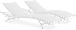 Glimpse Outdoor Patio Mesh Chaise Lounge Chair, Set of 2