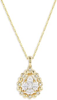 Diamond Cluster Pendant Necklace in 14K Yellow Gold, 18 - 100% Exclusive