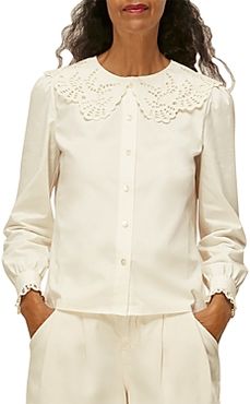 Lace Collared Cotton Blouse