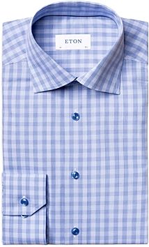 Cotton Plaid Convertible Cuff Contemporary Fit Dress Shirt