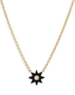 18K Yellow Gold Galaxia Gray Diamond & Onyx Twinkle Pendant Necklace, 16