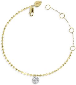 14K Yellow Gold Diamond Disc Bracelet