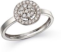 18K White Gold Diamond Flower Ring