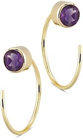 Amethyst Stud and Front Back Hoop Earrings in 14K Yellow Gold - 100% Exclusive