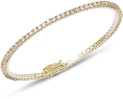 14K Yellow Gold Diamond Tennis Bangle Bracelet
