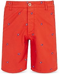 Slim Fit Turtle Embroidered Bermuda Shorts