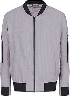 Emporio Armani Slim Fit Seersucker Bomber Jacket