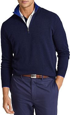 Washable Quarter Zip Cashmere Sweater