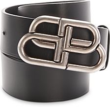 Logo Buckle Leather Belt