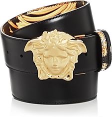Gold Heritage Medusa Buckle Reversible Leather Belt