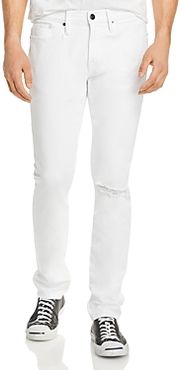 L'Homme Skinny Fit Jeans in Blanc Rips