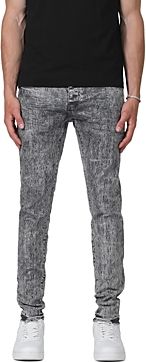 Skinny Fit Geo Jacquard Jeans in Light Gray Film