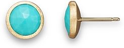18K Yellow Gold and Turquoise Earrings