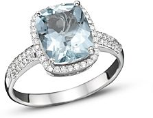 Aquamarine and Diamond Ring in 14K White Gold - 100% Exclusive