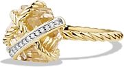 Cable Wrap Ring with Champagne Citrine & Diamonds in 18K Gold