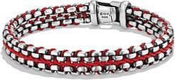 Woven Box Chain Bracelet in Red