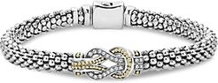 18K Gold and Sterling Silver Newport Knot Bracelet with Diamonds