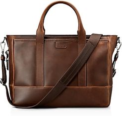 Navigator Distressed Leather Briefcase Tote
