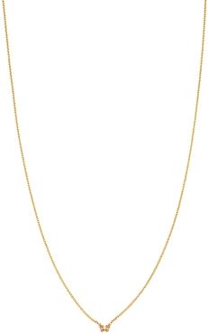 14K Yellow Gold Itty Bitty Butterfly Charm Necklace, 16