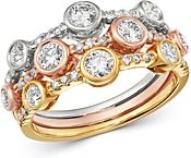 Diamond Bezel-Set Band in 14K White, Yellow & Rose Gold, 0.95 ct. t.w. - 100% Exclusive