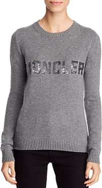 Wool & Cashmere Sequin Logo Sweater