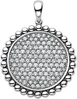 Sterling Silver Caviar Spark Diamond Pendant