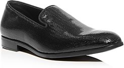 Embossed Patent Leather Smoking Slippers