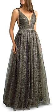 Metallic Lace Gown